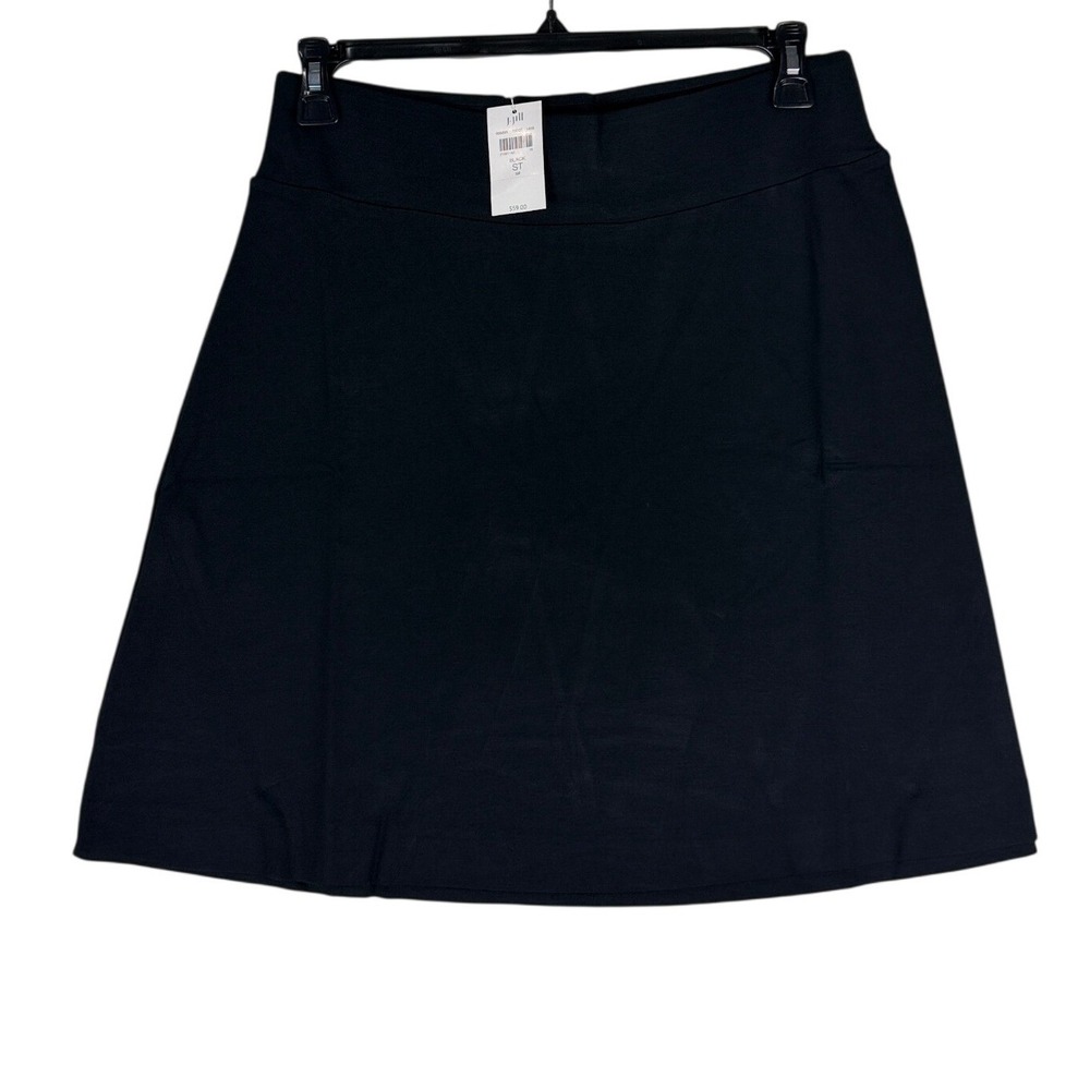 J. Jill Black Ponte Knit A-Line Skirt Womens Small Tall ST NWT 780ST